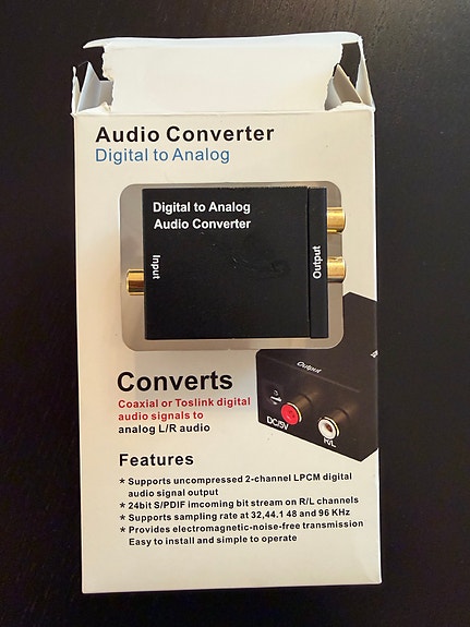 Toslink/ Coax — stereo analog adapteri