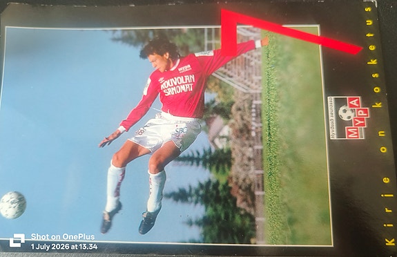 Jari Litmanen postikortti nimikirjoituksella