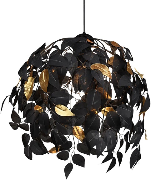 Modern Black & Gold Leaf Pendant Light