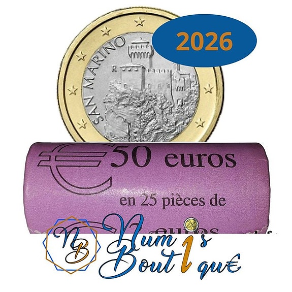 San Marino. 1 Euro 2026 (25 coins) in Roll ()