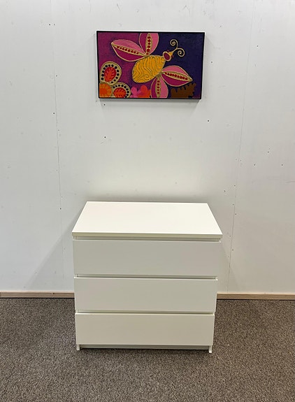 IKEA MALM Lipasto, 3 laatikkoa, valkoinen