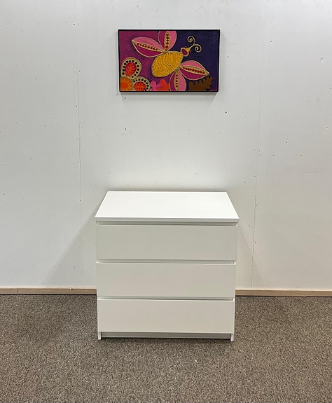 IKEA MALM Lipasto, 3 laatikkoa, valkoinen