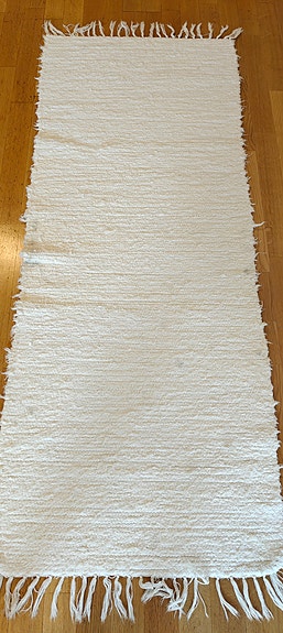 Valkoinen räsymatto 162 x 63