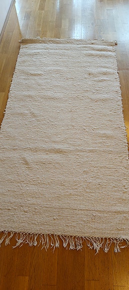 Valkoinen räsymatto 176 x 87 cm