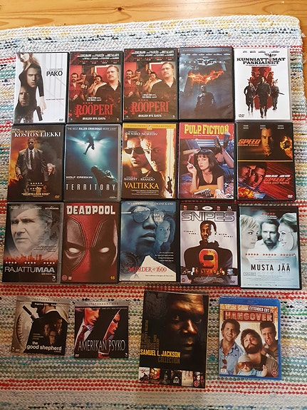 Pulp Fiction, Kunniattomat paskiaiset, Deadpool ym DVD- ja Bluray-elokuvia