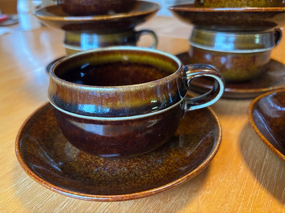 Arabian Mahonki kahvikupit ja aluslautaset, 6 kpl