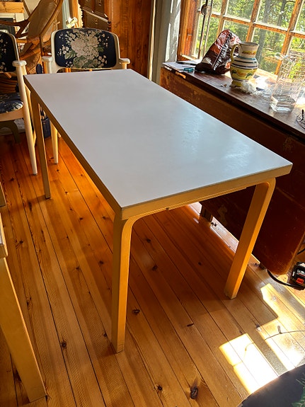 Artek Aalto pöytä 80A (120x60 cm, k. 71 cm), 1980-luku