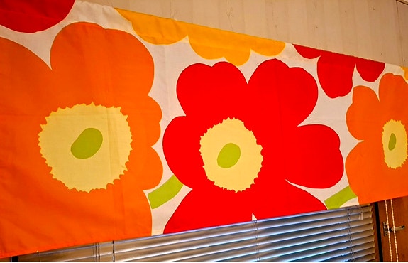Marimekko Unikko verhokappa oranssi punainen