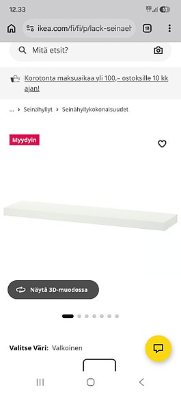 Lack seinähylly