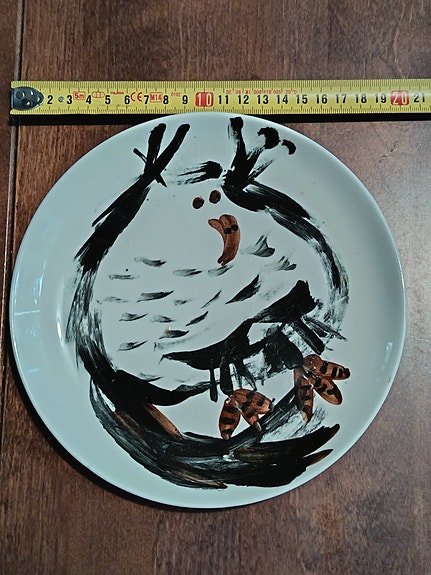 Käsinmaalattu Arabian lintukuvio lautanen  noin 24 cm