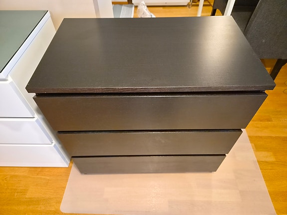 IKEA MALM 3-laatikkoinen lipasto, mustanruskea