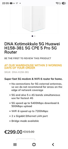 Huawei / Brovi 5G CPE 5 Pro (Model: H158-381)