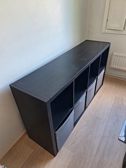 Ikea Kallax hylly 8 lokeroa musta
