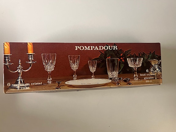 Cristal d’Arques Pompadour kristallilasit 6 kpl + alkuperäinen laatikko