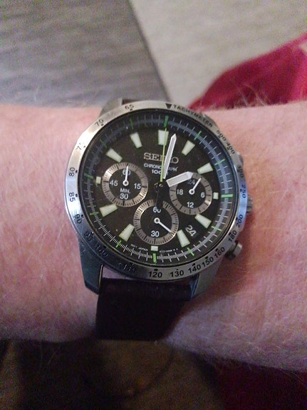 Seiko miesten rannekello mustalla taululla kello uutta vast. malli 6t63-00g0