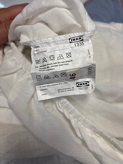 IKEA valkoinen muotoonommeltu lakana 90cm