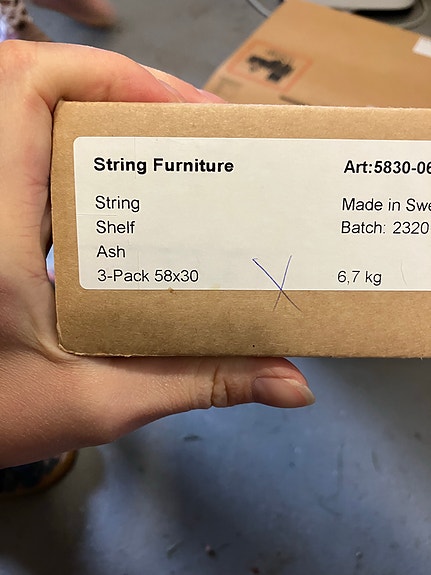 String 58x30 koivun väliset hyllyt