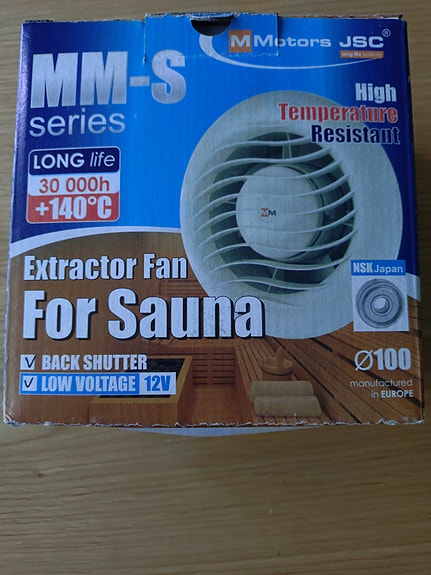 2 kpl MM-S Series saunan poistopuhallin Ø100 12V