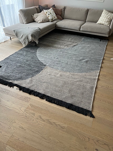 Linie Design villamatto harmaa / beige kuviollinen