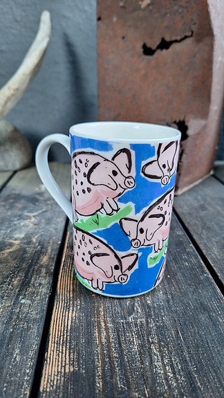 Dunoon pottery Animal Farm muki