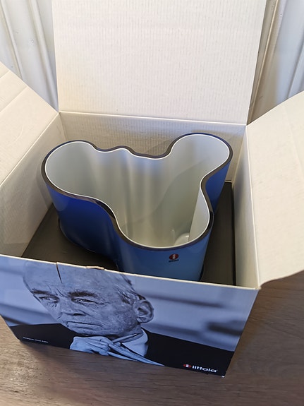 Iittala Aalto maljakko 160 mm ultramariininsininen-valkoinen nro 414/4000