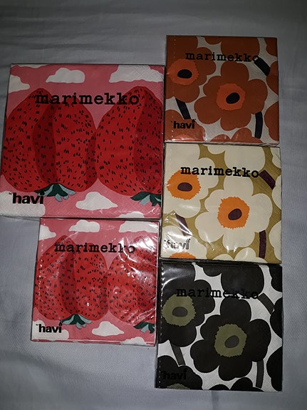 Uusi Marimekko servetit 5 pak