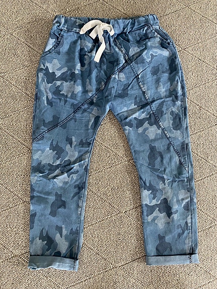 Legginsit housut L sininen camokuosi