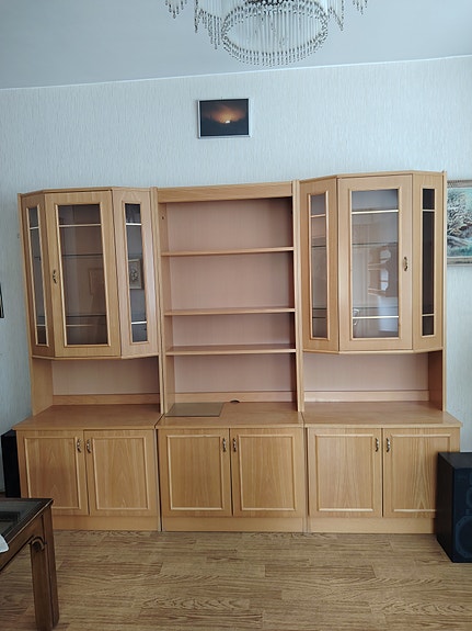 Kirjahylly vitriini ovilla