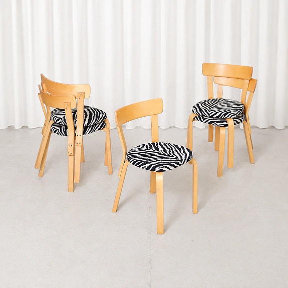 Alvar Aalto 69 -tuoli Zebra verhoilu, Artek