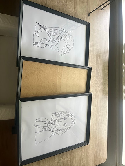IKEA kehykset ja viivapiirrosjulisteet