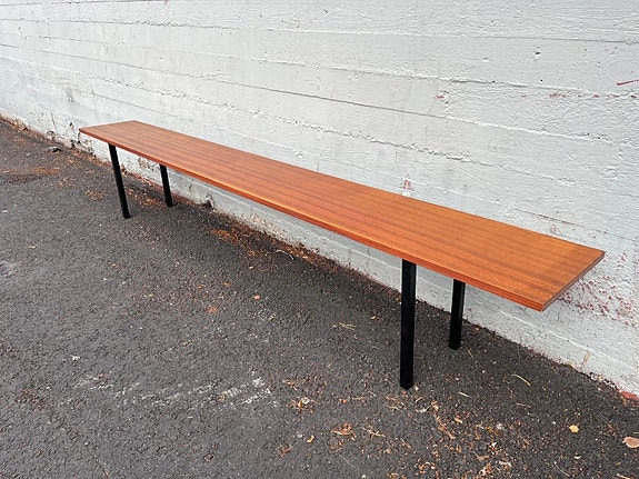 💎 Harvinaisen pitkä vintage teak-kukkapöytä / taso (244 cm)