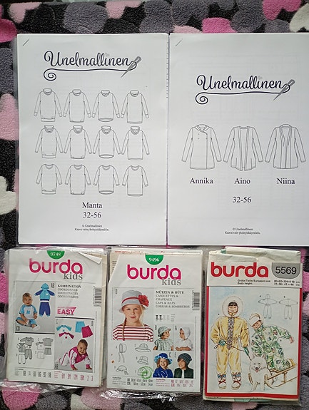 Unelmallinen ja Burda kaavat naisten ja lasten vaatteisiin