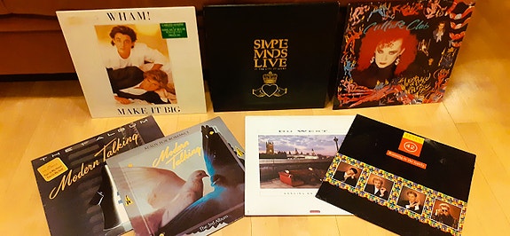 LP-levyjä Disco Wham Modern Talking Level 42 Simple Minds yms
