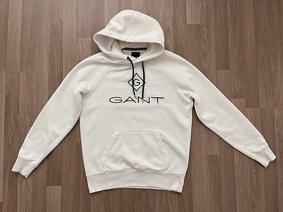 Gant valkoinen huppari paita S unisex collegepaita