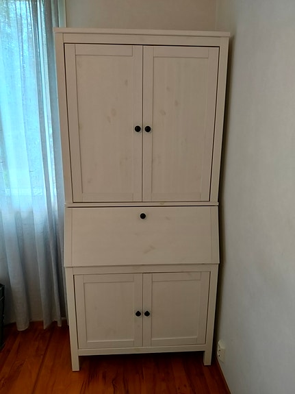 IKEA Hemnes valkoinen klaffipöytä ja lipasto
