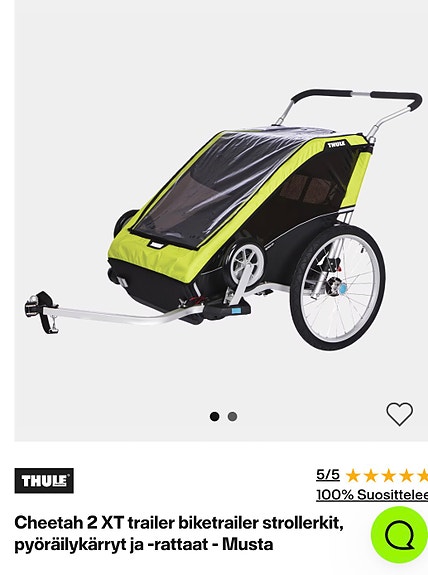 Thule Cheetah 2XT polkupyörän peräkärry/rattaat 2 lapselle