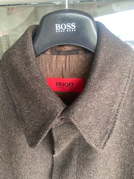 Hugo Boss vintage villakangastakki pitkä M ruskea
