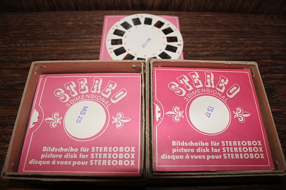 Stereo 3 Dimensional stereo box vintage kuvakiekot