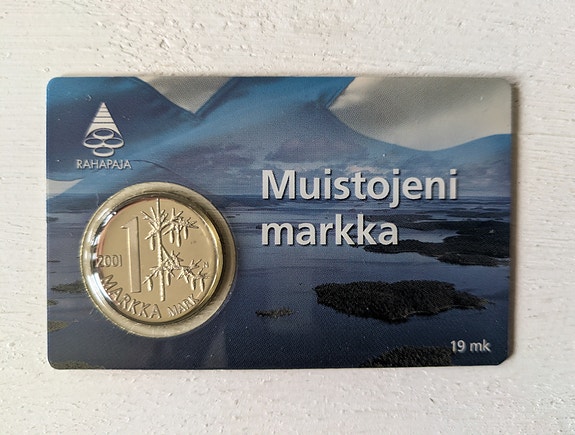 Rahapaja Muistojeni markka muistokolikko