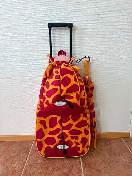 Samsonite lasten vetolaukku ja reppu kirahvikuosilla unisex