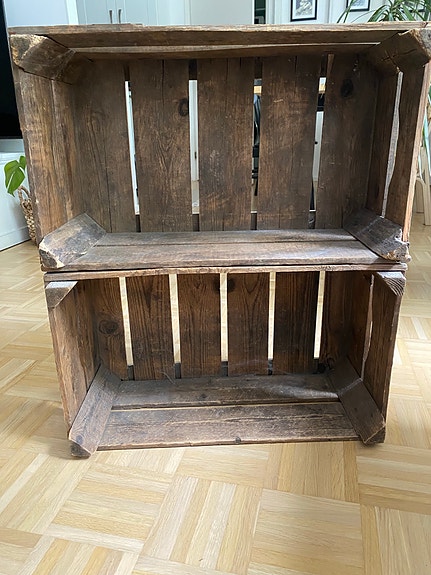 Vanha puinen laatikko x2