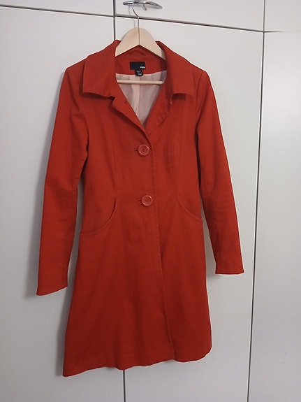 H&M pitkä takki koko 38 oranssi naisten