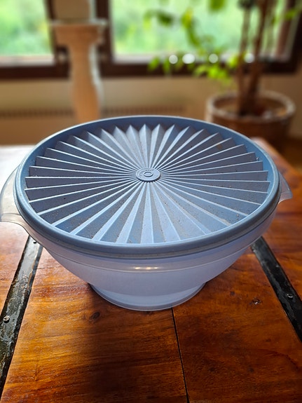 Tupperware jääkaappirasia kannella