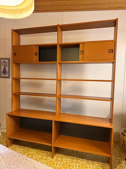 Teak 1960-luvun retro kirjahylly