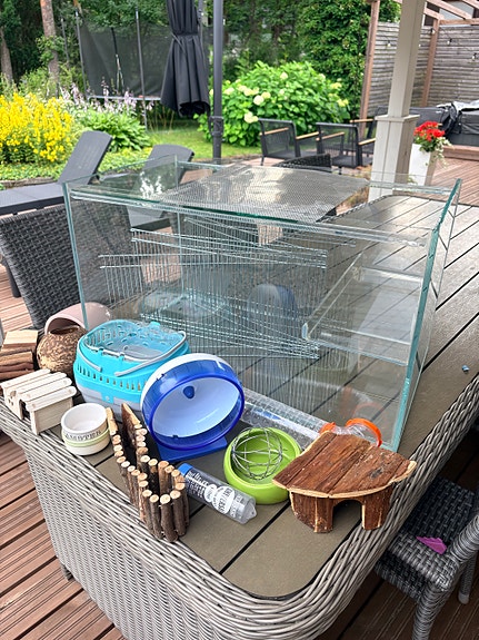 Lasinen terraario / häkki pienille jyrsijöille