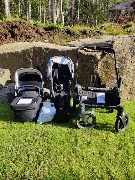 Bugaboo donkey duo 5 yhdistelmävaunut rattaat ja vaunukoppa musta/harmaa