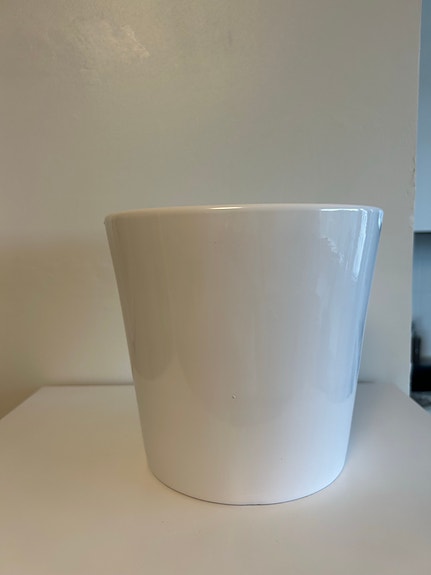 Myydään valkoinen ruukku