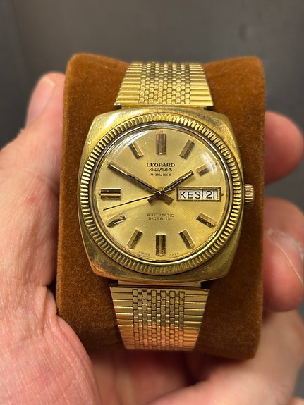 Vintage Leopard Super automaatti miesten rannekello