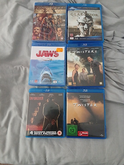 Blu-ray-elokuvapaketti Gladiator, Gladiator 2, Jaws, Twister, Twisters