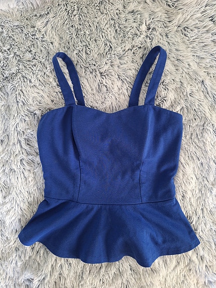 Sininen peplum-toppi M